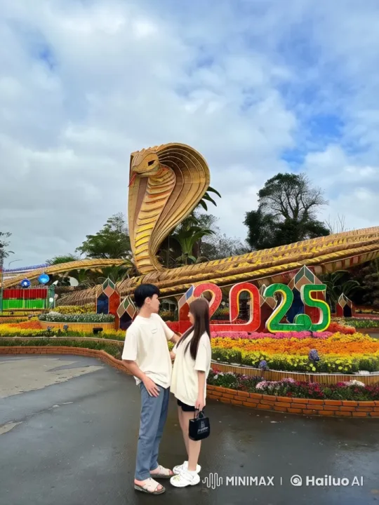 Martial Arts Couple in Dynamic Fight in Vibrant Garden – AI Generated Video | Hailuo AI