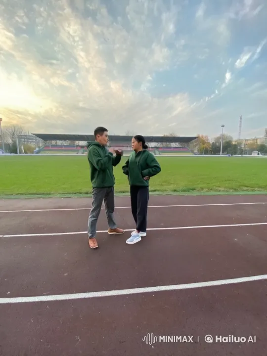Intense Outdoor Kungfu Fight on Sports Track – AI Generated Video | Hailuo AI