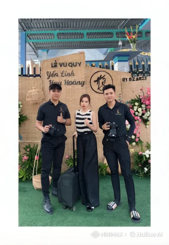 Rustic Wedding Background: Trio's Energetic Martial Arts Display – AI Generated Video | Hailuo AI