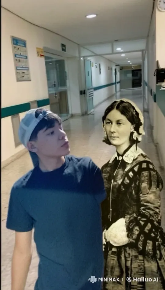 Affectionate Moment Between Youths in Hospital Hallway – AI Generated Video | Hailuo AI
