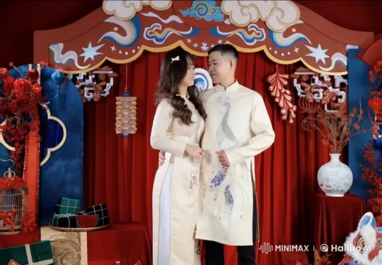 Traditional Attired Couple Performs Dramatic Kung Fu Display – AI Generated Video | Hailuo AI