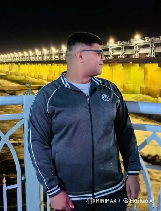 Nighttime Scene: Man Smokes on Bridge with Reflective Waters – AI Generated Video | Hailuo AI