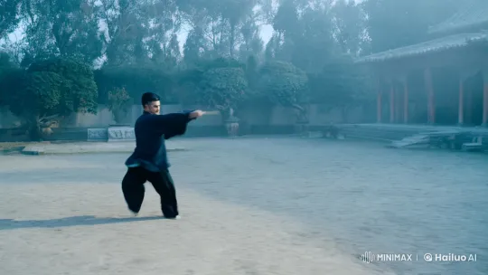 Kungfu Master in Dynamic Combat Scene – AI Generated Video | Hailuo AI