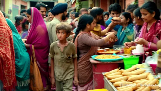 Hope Amidst Market Chaos: A Boy's Touching Encounter – AI Generated Video | Hailuo AI