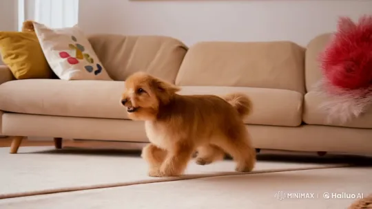 Dancing Dog Delights in Cozy Living Room – AI Generated Video | Hailuo AI