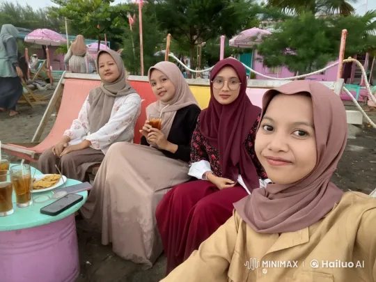 Four Women Enjoying a Beachside Café – AI Generated Video | Hailuo AI