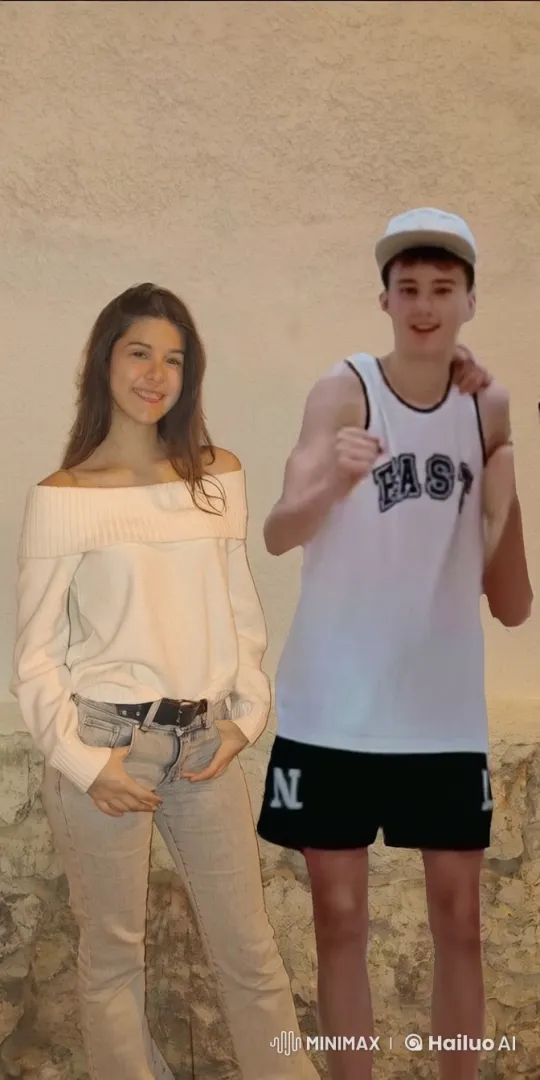 Young Couple Shares Intimate Moment Against Textured Wall – AI Generated Video | Hailuo AI