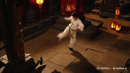 Ancient Temple Kung Fu Fight with Aesthetic Grace – AI Generated Video | Hailuo AI