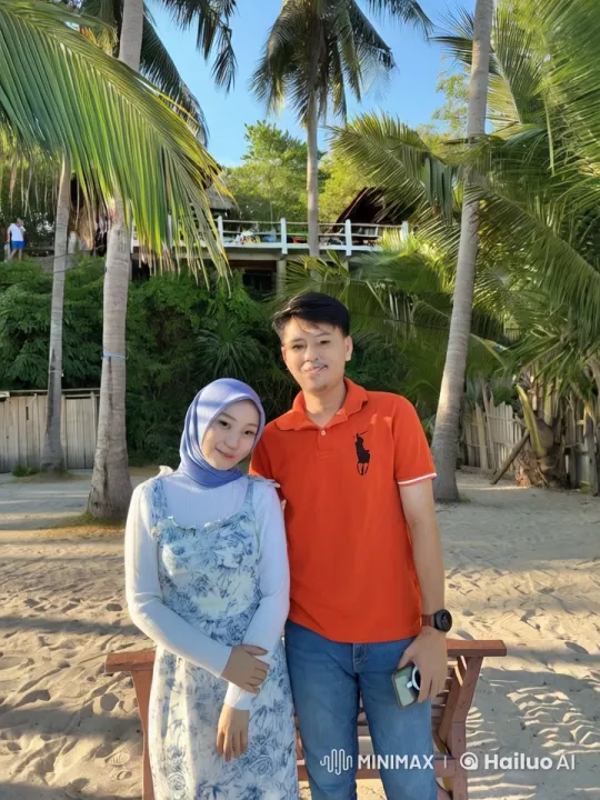 Couple Embraces on Tropical Beach Setting – AI Generated Video | Hailuo AI