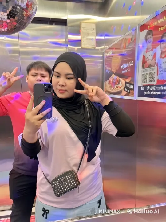 Friends Enjoying Fun Moments in Colorful Elevator – AI Generated Video | Hailuo AI