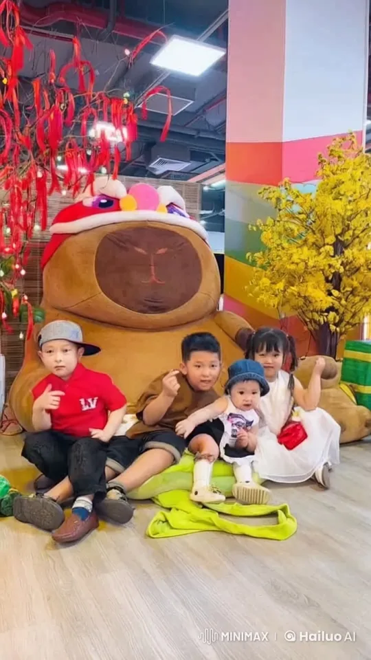 Children Practice Kung Fu in Festive Setting – AI Generated Video | Hailuo AI