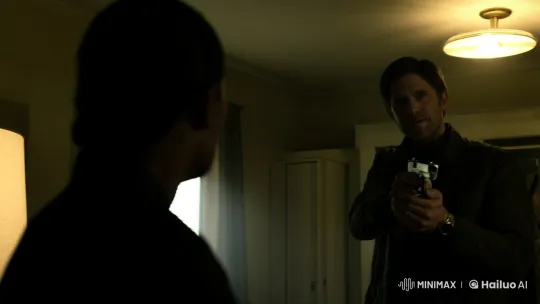 Tense Confrontation in Dimly Lit Room – AI Generated Video | Hailuo AI