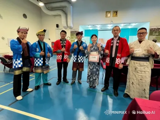 Japanese Group Showcases Martial Arts in Vibrant Costumes – AI Generated Video | Hailuo AI