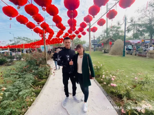 Festive Martial Arts Display in Lush Outdoor Setting – AI Generated Video | Hailuo AI