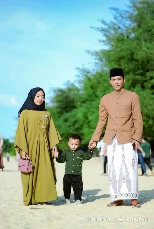 Family Enjoying Beach with Boy Practicing Kungfu – AI Generated Video | Hailuo AI
