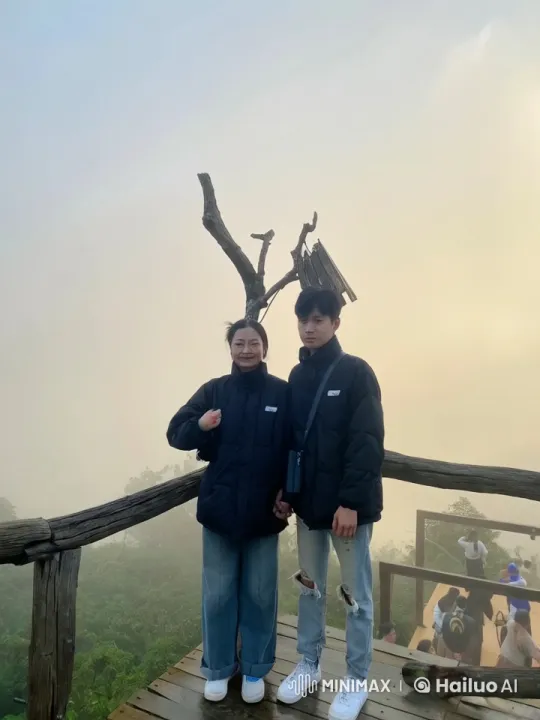 Playful Sparring on Scenic Wooden Platform – AI Generated Video | Hailuo AI