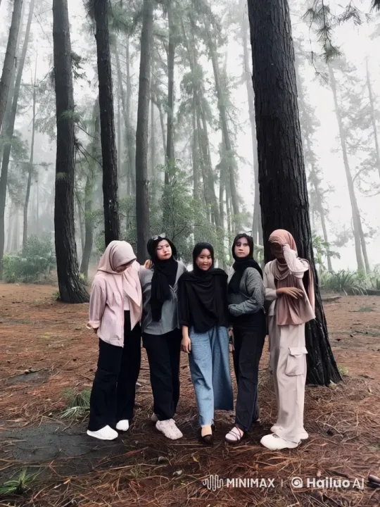 Five Friends Display Kungfu Skills in Foggy Forest – AI Generated Video | Hailuo AI