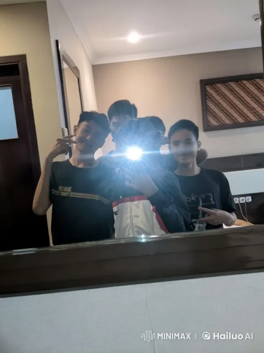 Three Young Men Playfully Spar in Mirror-Filled Room – AI Generated Video | Hailuo AI
