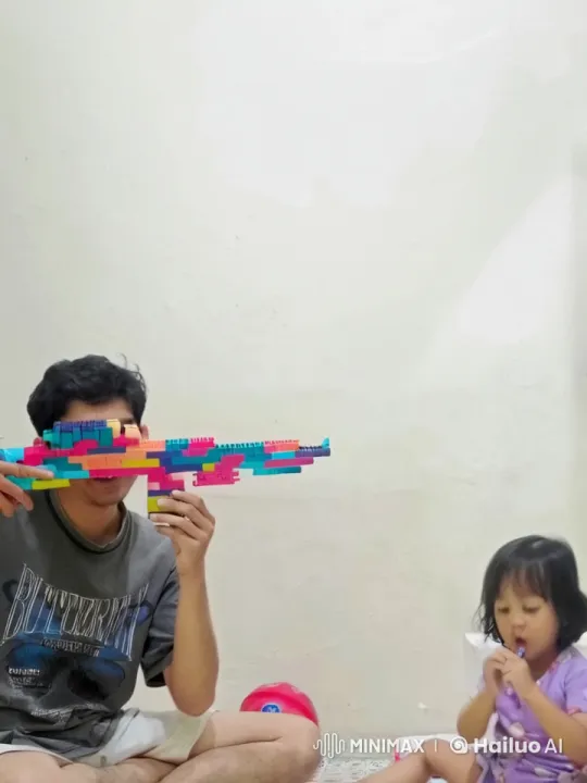 Playful Kung Fu Scene Between Young Man and Little Girl – AI Generated Video | Hailuo AI