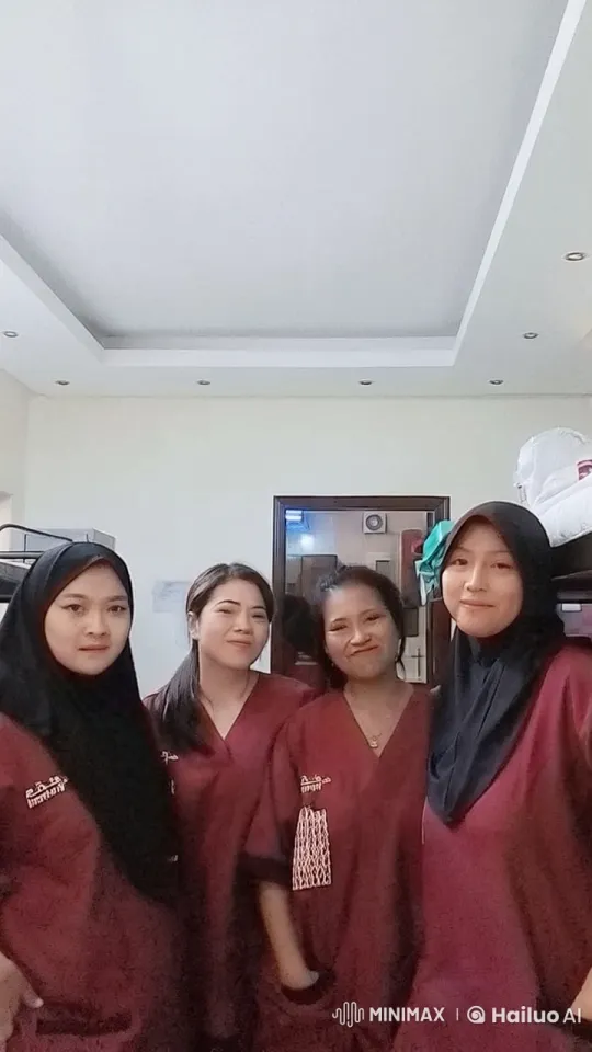 Maroon-Uniformed Women Perform Martial Arts in Care Facility – AI Generated Video | Hailuo AI