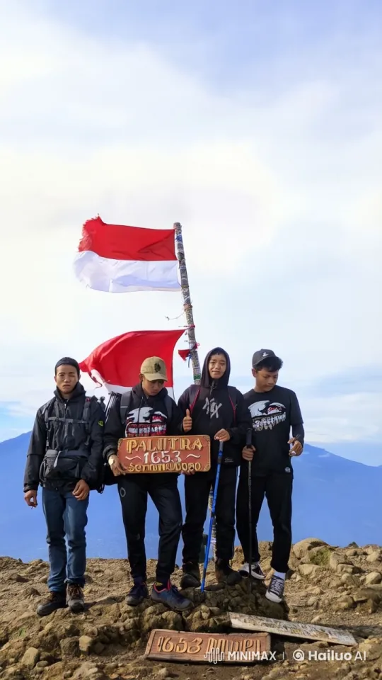 Kungfu on Mountain Peak with Indonesian Flag – AI Generated Video | Hailuo AI