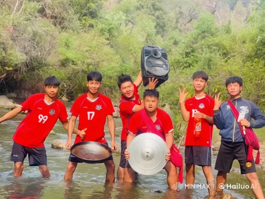 Kung Fu Practitioners Train Playfully in Stream – AI Generated Video | Hailuo AI
