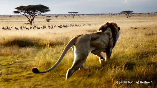Lion Hunt: Beauty and Brutality in the Savannah – AI Generated Video | Hailuo AI