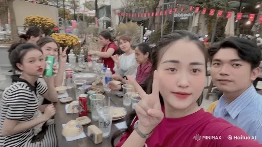 Vibrant Outdoor Gathering with Playful Interactions – AI Generated Video | Hailuo AI