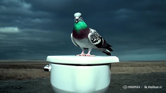 Pigeon Amidst Apocalypse: A Surreal, Disturbing Scene – AI Generated Video | Hailuo AI