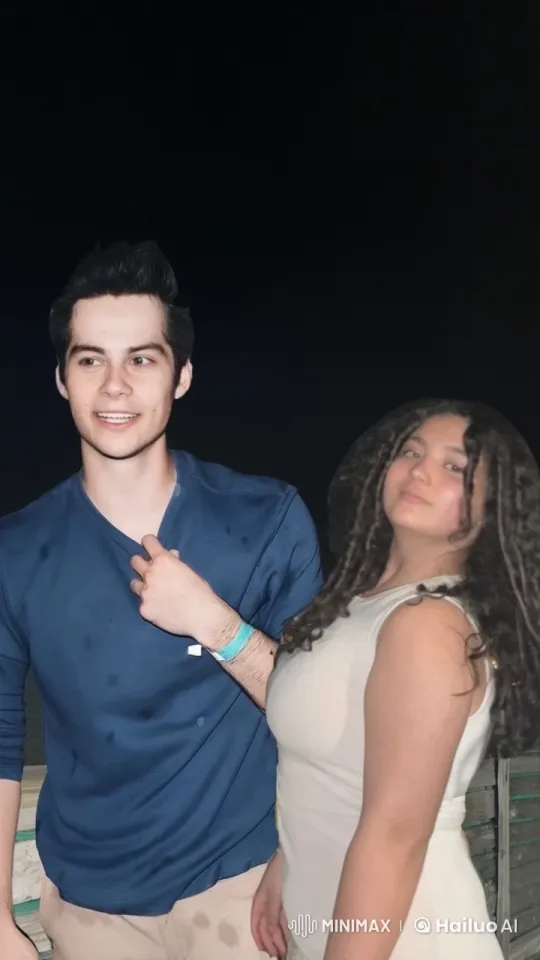 Young Couple Shares Intimate Kiss in Night Setting – AI Generated Video | Hailuo AI