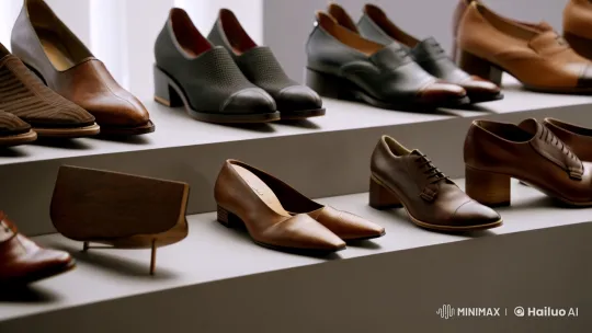 Minimalist Elegance: Close-Up of Exquisite Shoe Craftsmanship – AI Generated Video | Hailuo AI