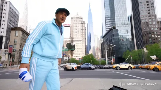 Urban Journey: Man in Adidas Drives Towards New York – AI Generated Video | Hailuo AI
