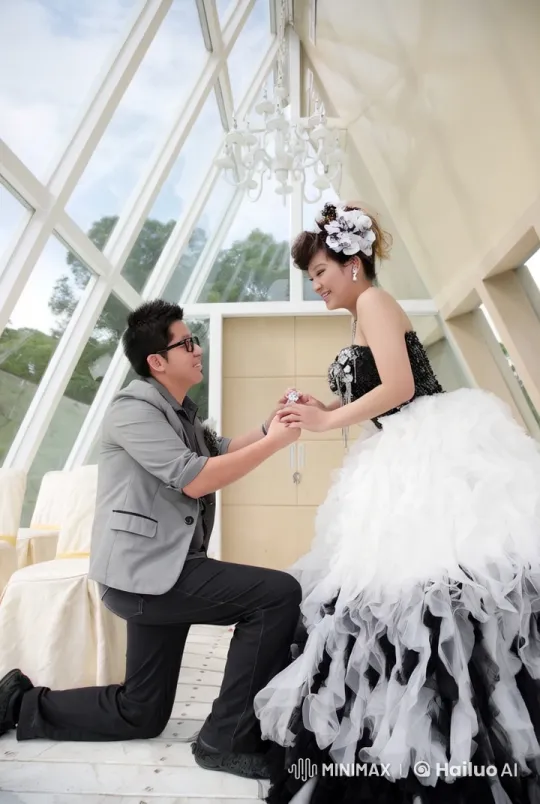 Romantic Proposal in a Sunlit Room with Floral Headpiece – AI Generated Video | Hailuo AI