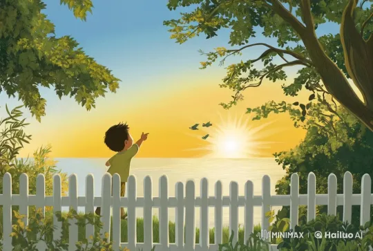 Child's Enthusiasm Captures Sunrise Magic – AI Generated Video | Hailuo AI