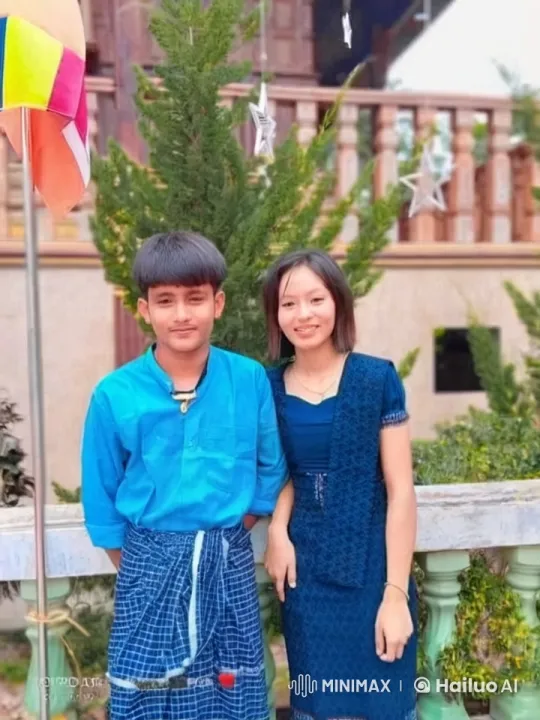Young Couple Showcases Traditional Attire in Festive Setting – AI Generated Video | Hailuo AI