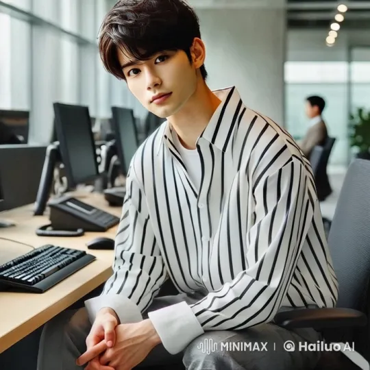Office Worker Focused on Typing in Modern Setting – AI Generated Video | Hailuo AI