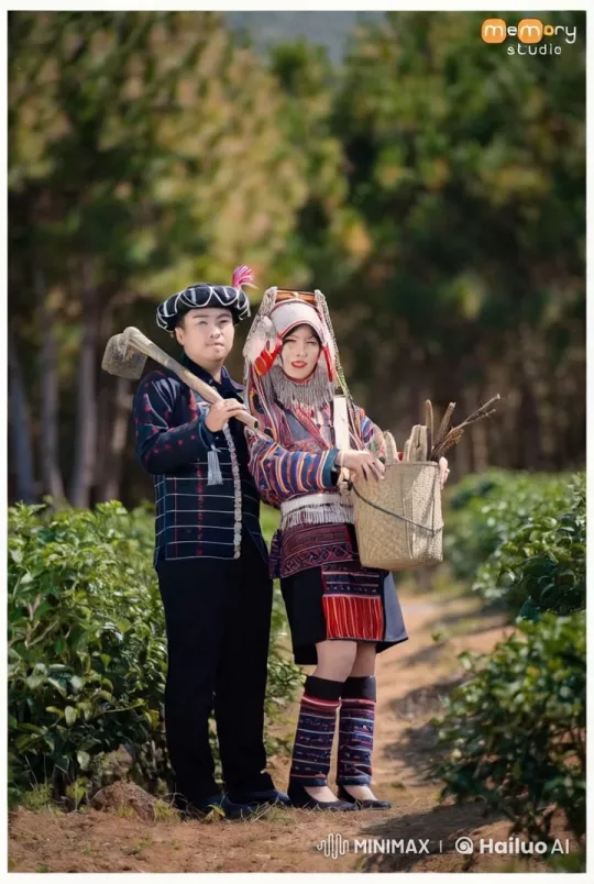 Traditional Attire Fight Scene in Lush Agricultural Field – AI Generated Video | Hailuo AI