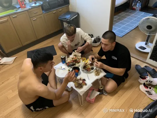 Three friends spar in apartment with kungfu techniques – AI Generated Video | Hailuo AI