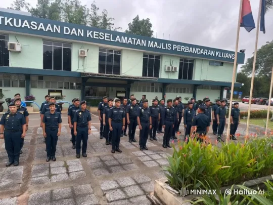 Uniformed Officers Display Martial Arts Discipline in Front of Government Building – AI Generated Video | Hailuo AI