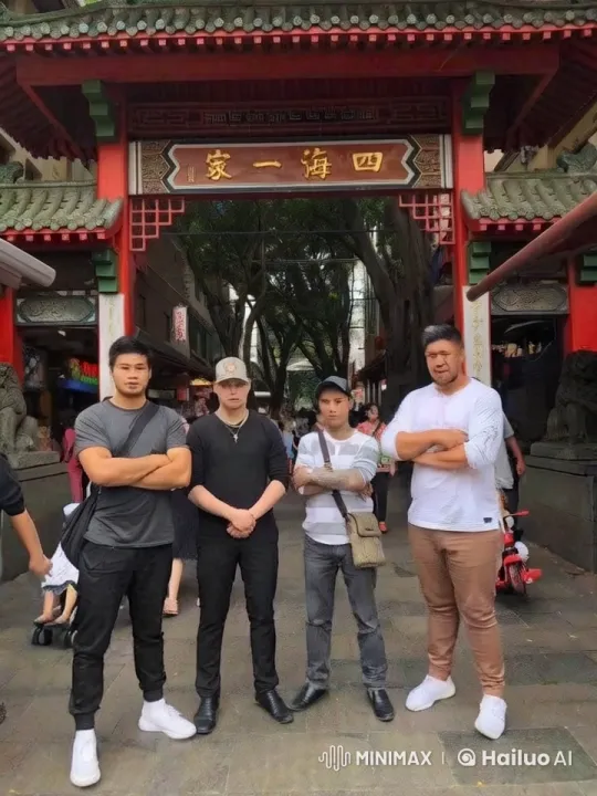 Traditional Gate Kung Fu Display by Four Men – AI Generated Video | Hailuo AI