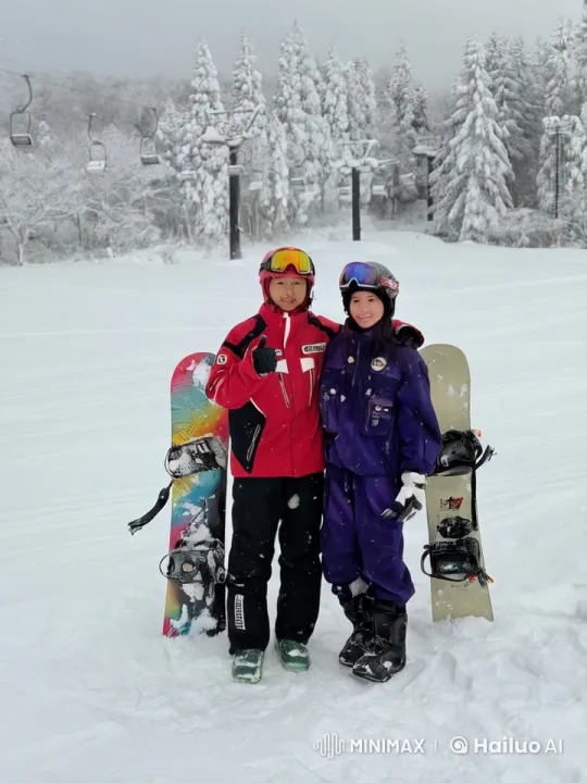 Snowy Landscape: Kung Fu Snowboarders' Dynamic Performance – AI Generated Video | Hailuo AI