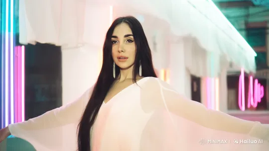 Enchanting Dance in Neon Urban Dreamscape – AI Generated Video | Hailuo AI