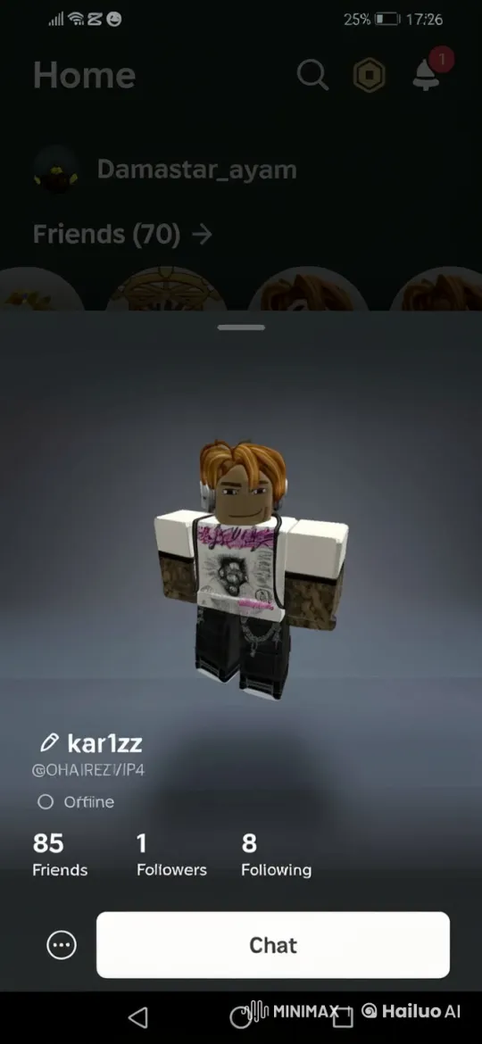 Avatar Kar1zz's Serene Ascent to the Moon in Roblox – AI Generated Video | Hailuo AI