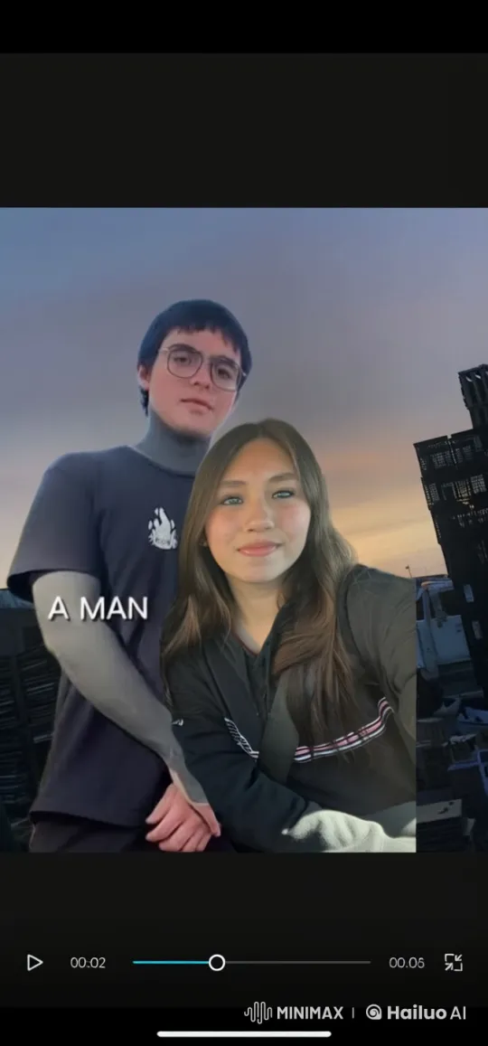 Couple Shares Romantic Kiss at Twilight Cityscape – AI Generated Video | Hailuo AI