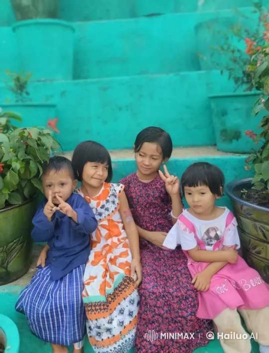 Playful Fight Amongst Children on Turquoise Steps – AI Generated Video | Hailuo AI