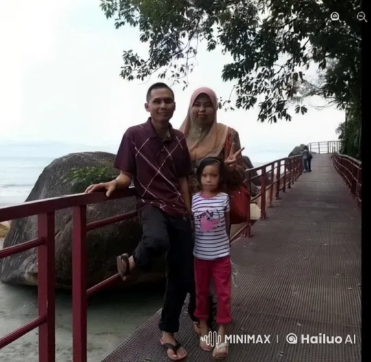 Family Enjoying Time on Red Bridge Near Ocean – AI Generated Video | Hailuo AI