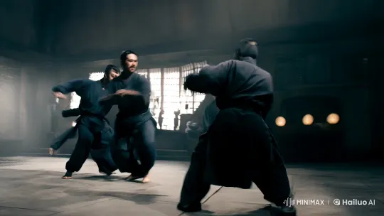 Dynamic Kung Fu Battle in Atmospheric Dojo – AI Generated Video | Hailuo AI