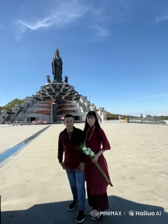 Martial Artists Display Skill in Front of Statue – AI Generated Video | Hailuo AI