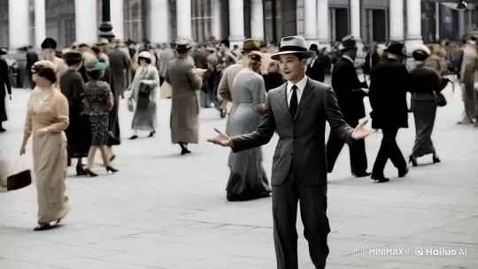 Early 20th Century City Square: A Timeless Journey – AI Generated Video | Hailuo AI