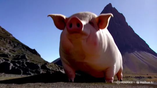 Massive Pig Emerges in Explosive Multicolored Display with Russian Fire – AI Generated Video | Hailuo AI